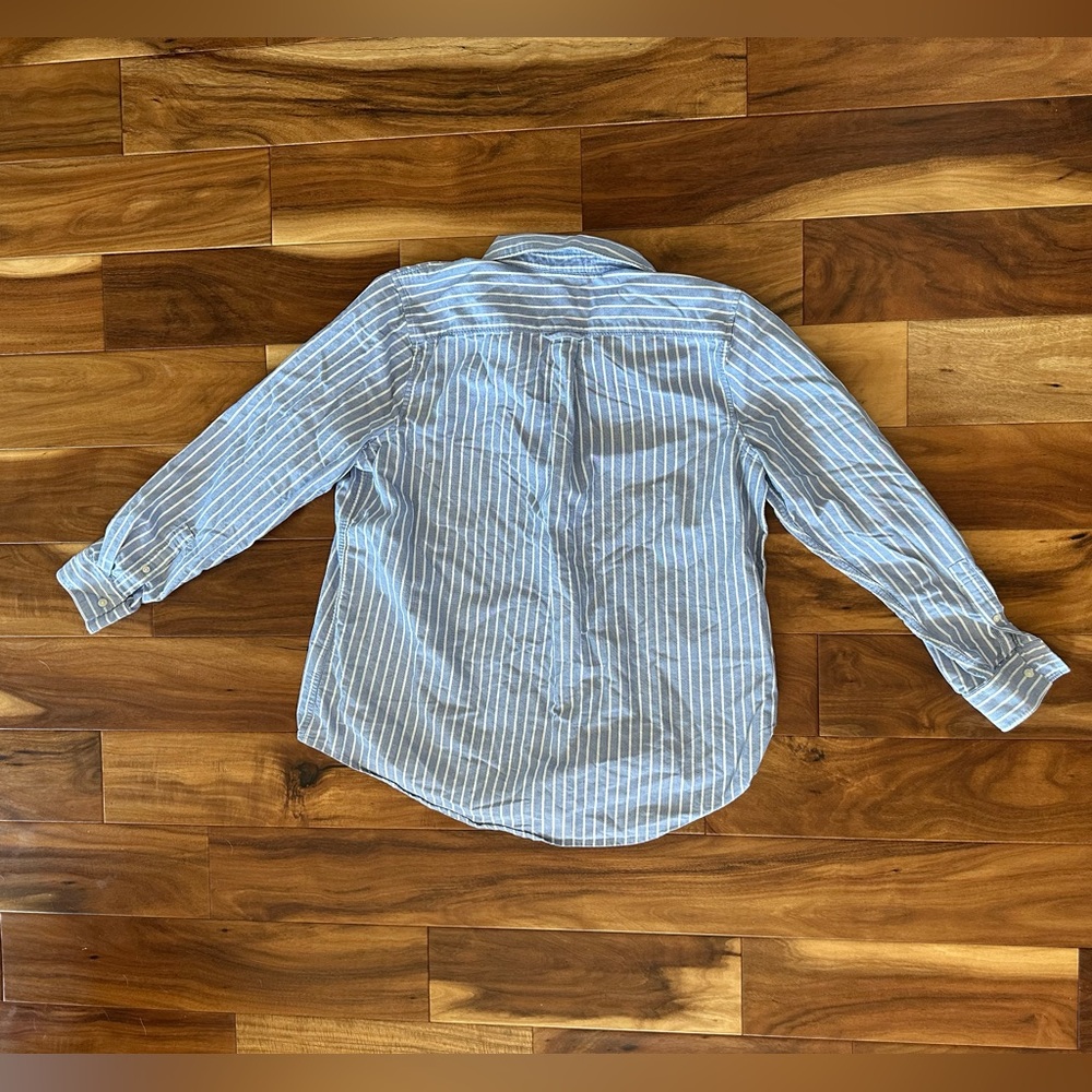 Lands’ End Blue and White Striped Button Down Shirt size XL - Picture 4 of 5